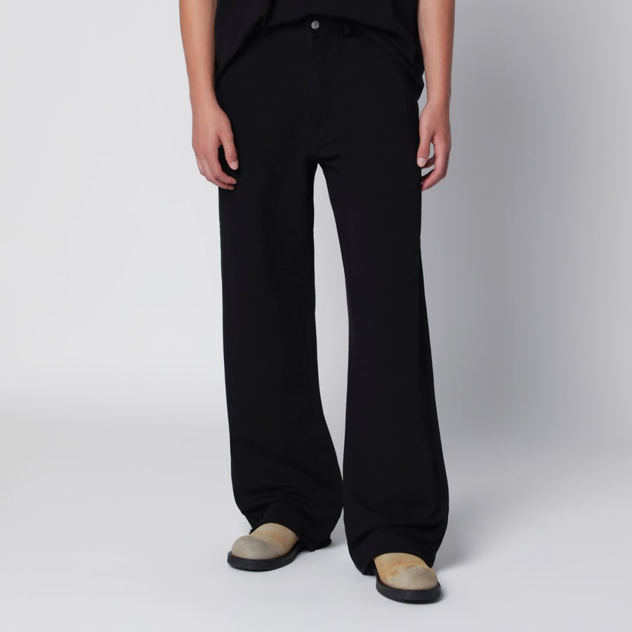 MM6 Pantaloni sportivi a gamba larga in cotone neri
