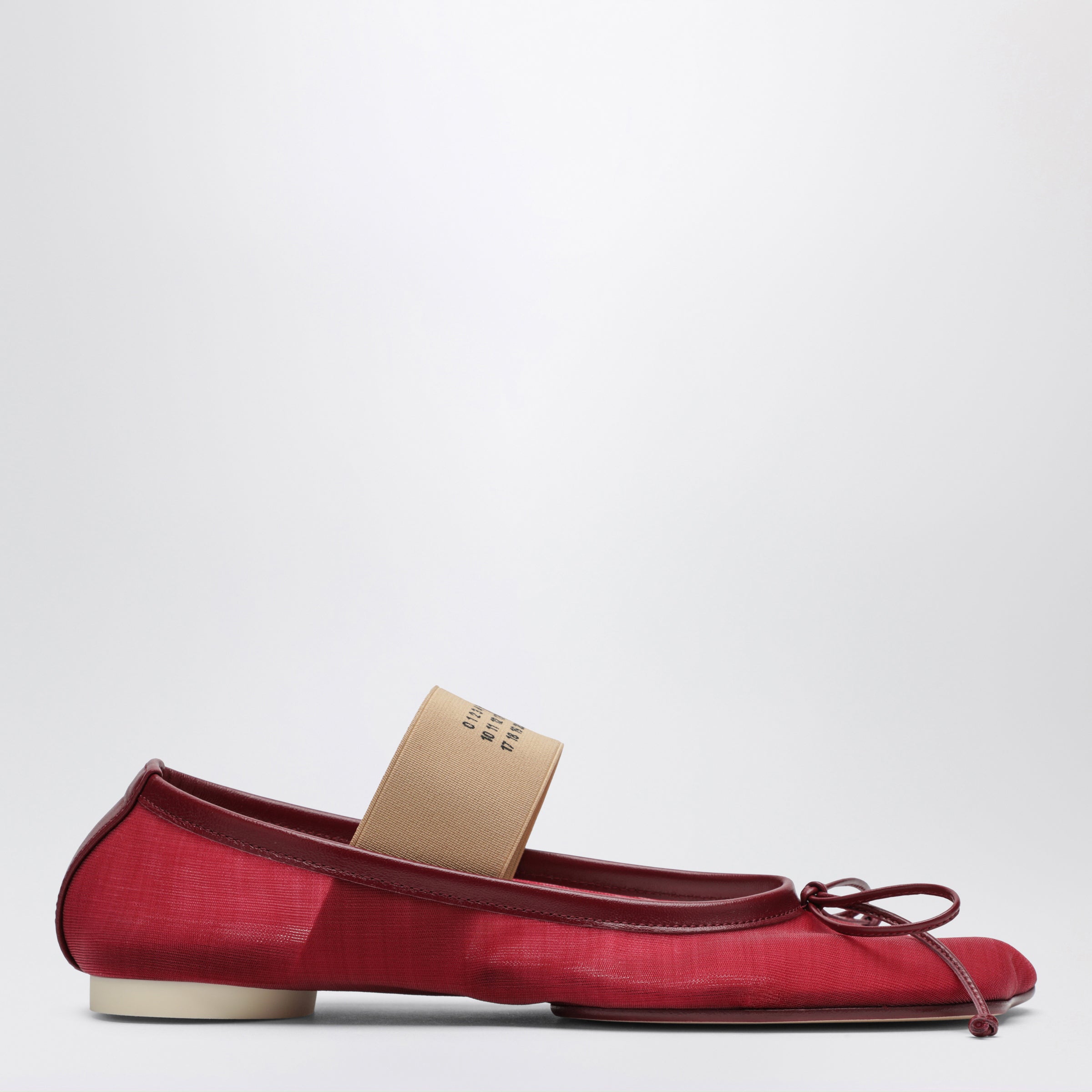MM6 Ballerine Numeric Anatomic con finitura trasparente rosse