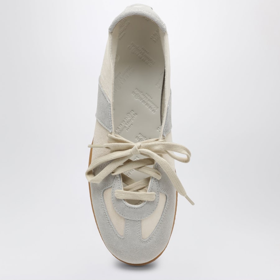 Maison Margiela Ballet Replica con laccetti in nappa e suede beige, view 3