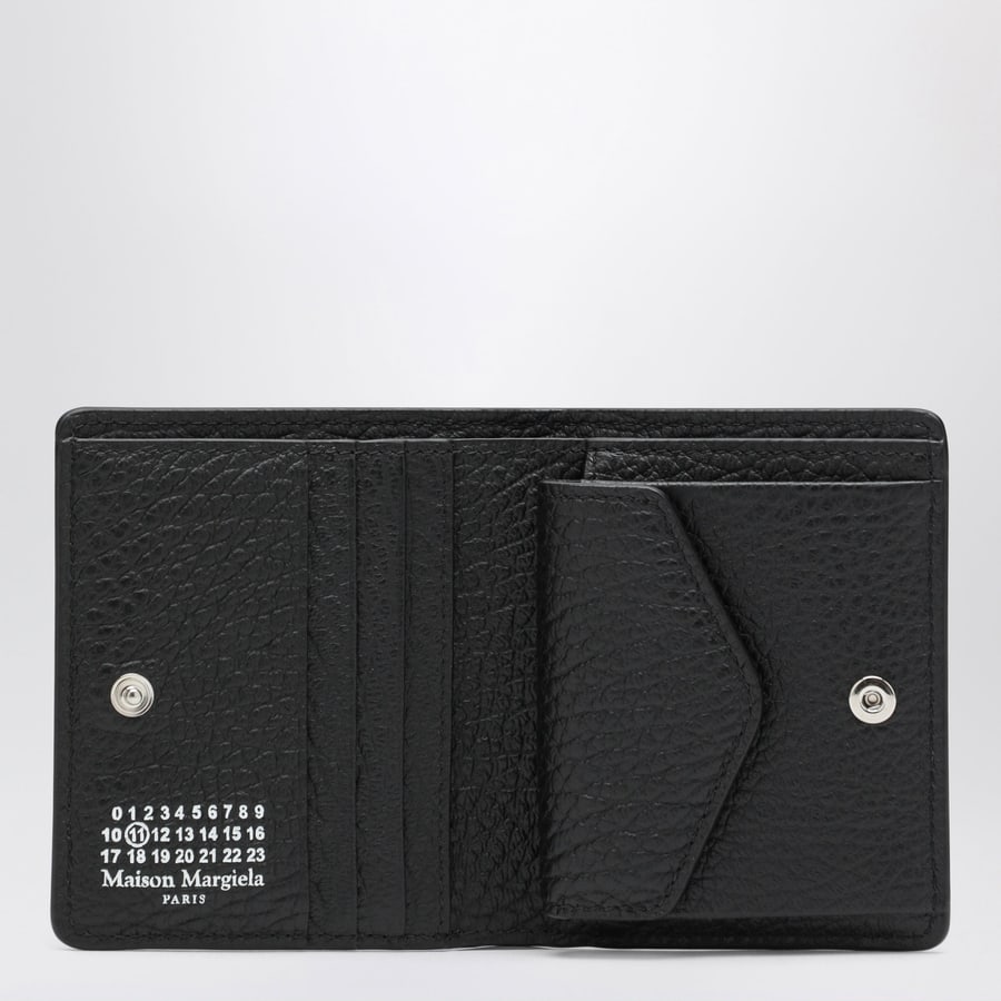 Maison Margiela Portacarte compatto Four Stitches in pelle nero, view 3