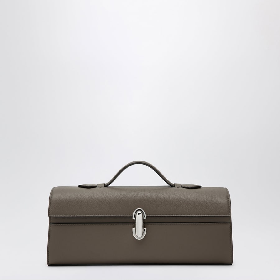 SAVETTE Pochette Slim Symmetry in pelle di vitello marrone