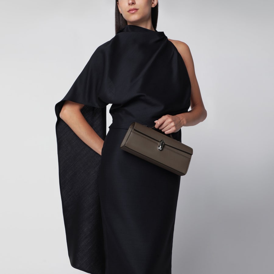 SAVETTE Pochette Slim Symmetry in pelle di vitello marrone, view 2