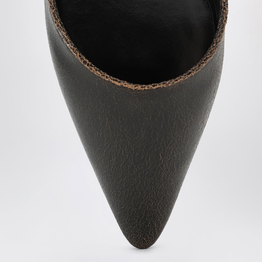 The Row Décolleté d'Orsay Liisa in suede marrone scuro, view 3