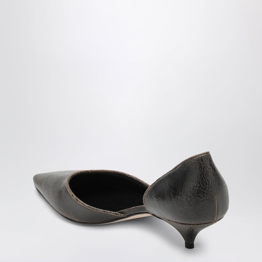 The Row Décolleté d'Orsay Liisa in suede marrone scuro, view 4