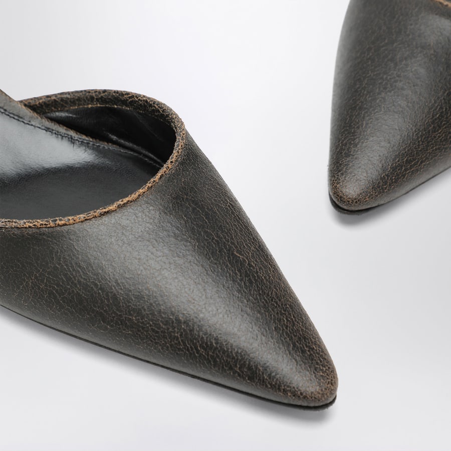 The Row Décolleté d'Orsay Liisa in suede marrone scuro, view 5
