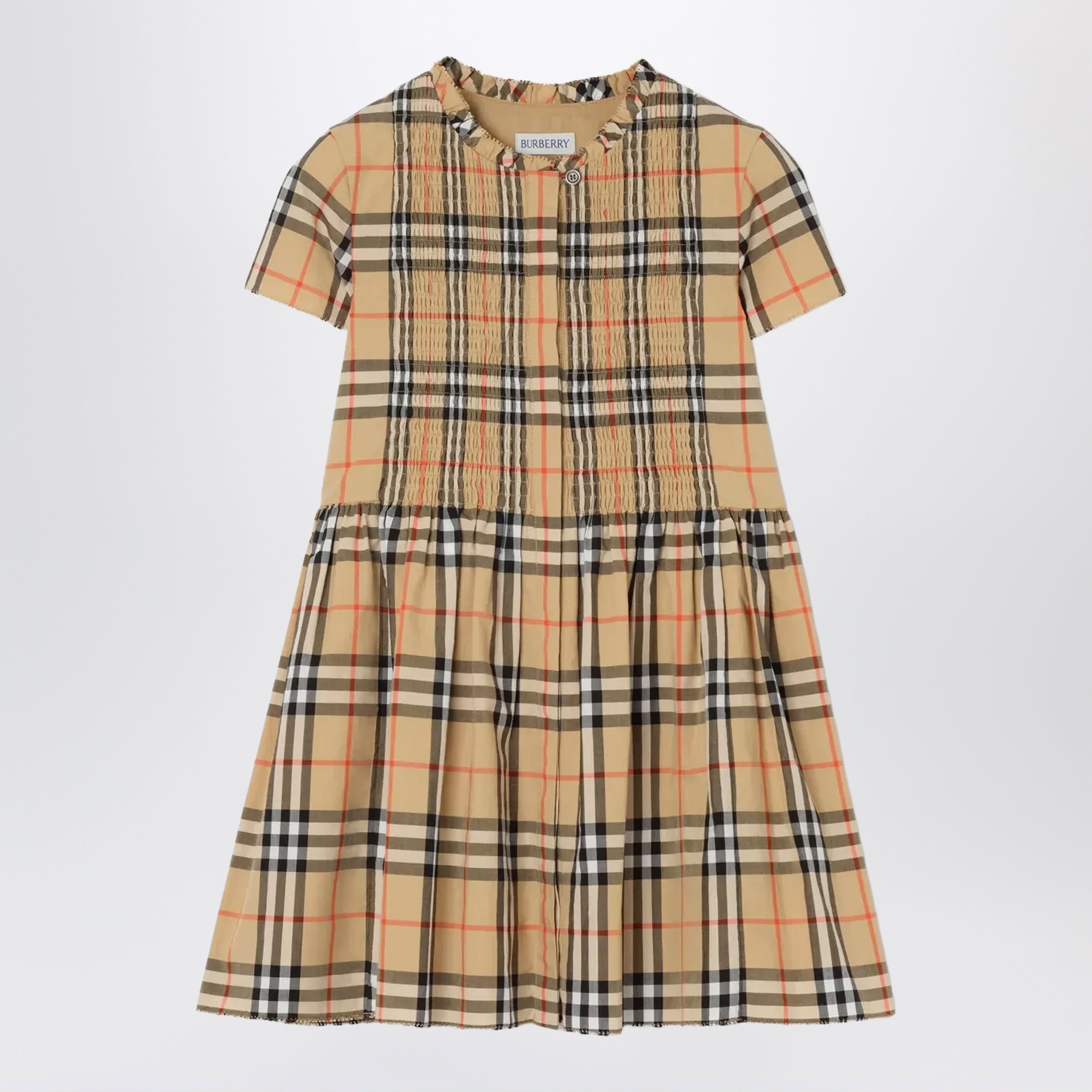 Burberry Abito motivo Check in cotone