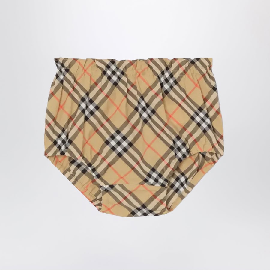 Burberry Vestitino e pantaloncini bloomer in cotone con fiocco Check, view 2