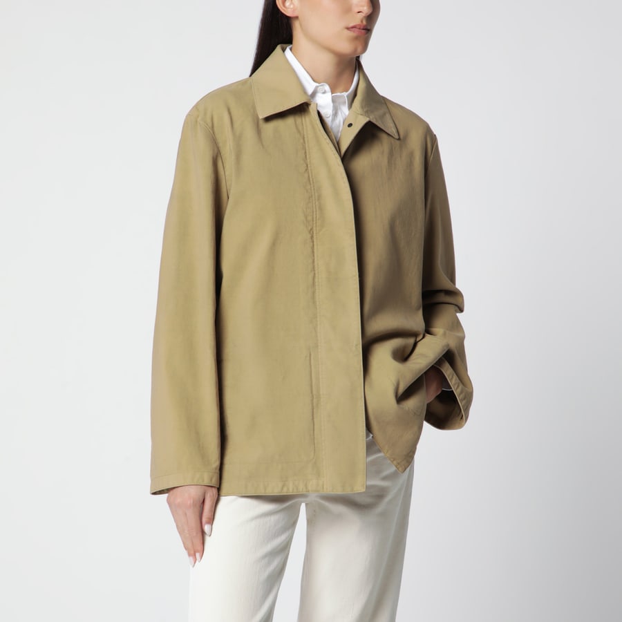 The Row Giacca Baeza in cotone beige Sandy Buff