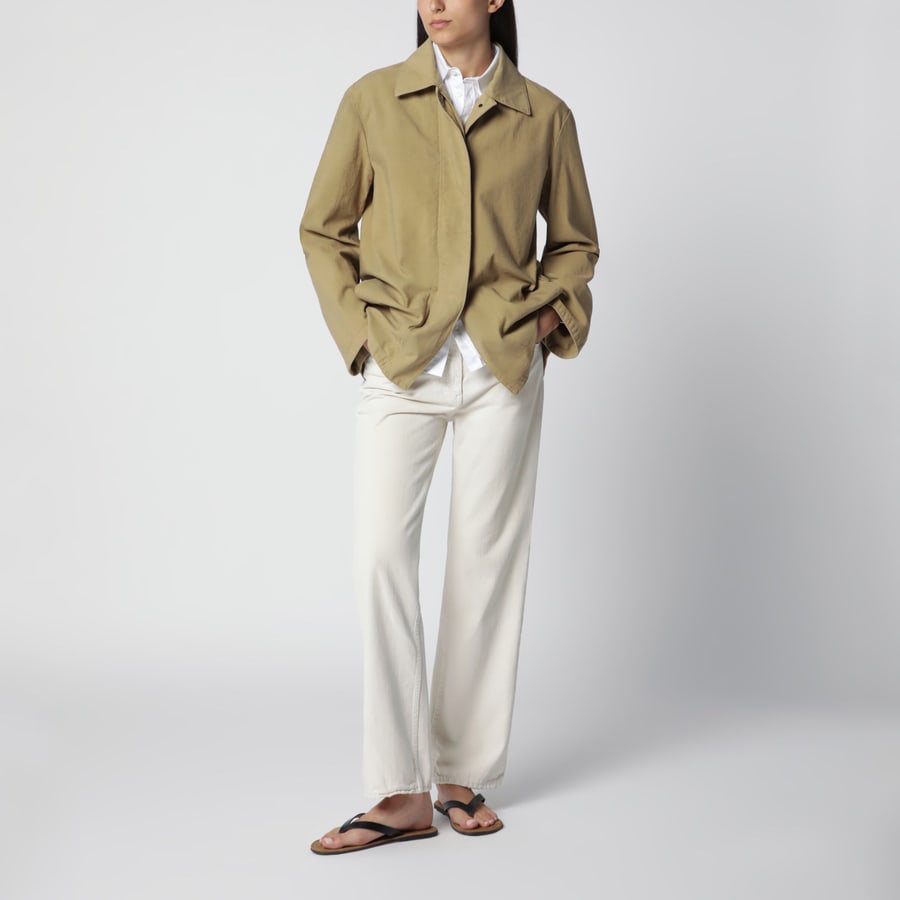 The Row Giacca Baeza in cotone beige Sandy Buff, view 2