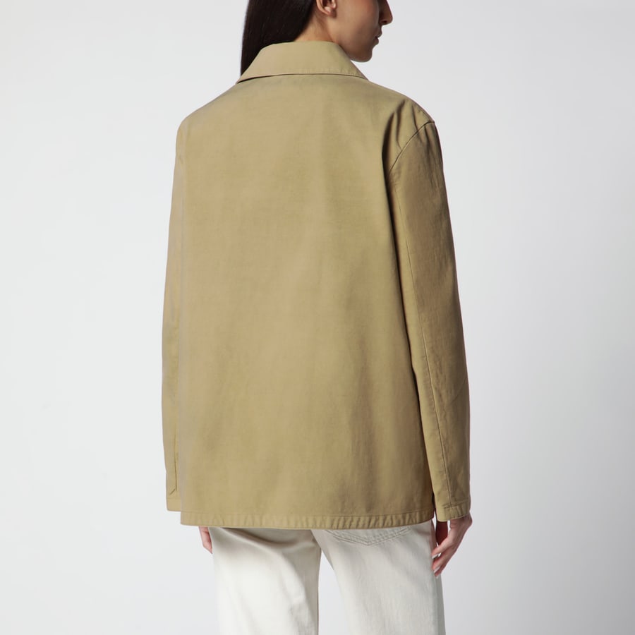 The Row Giacca Baeza in cotone beige Sandy Buff, view 3