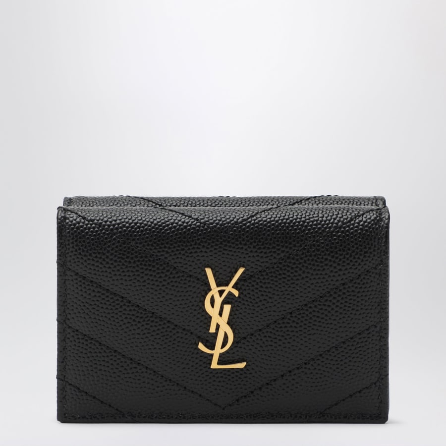 Saint Laurent Portafoglio compatto Cassandre matelassé nero