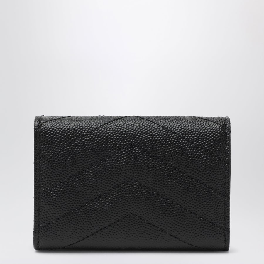 Saint Laurent Portafoglio compatto Cassandre matelassé nero, view 2