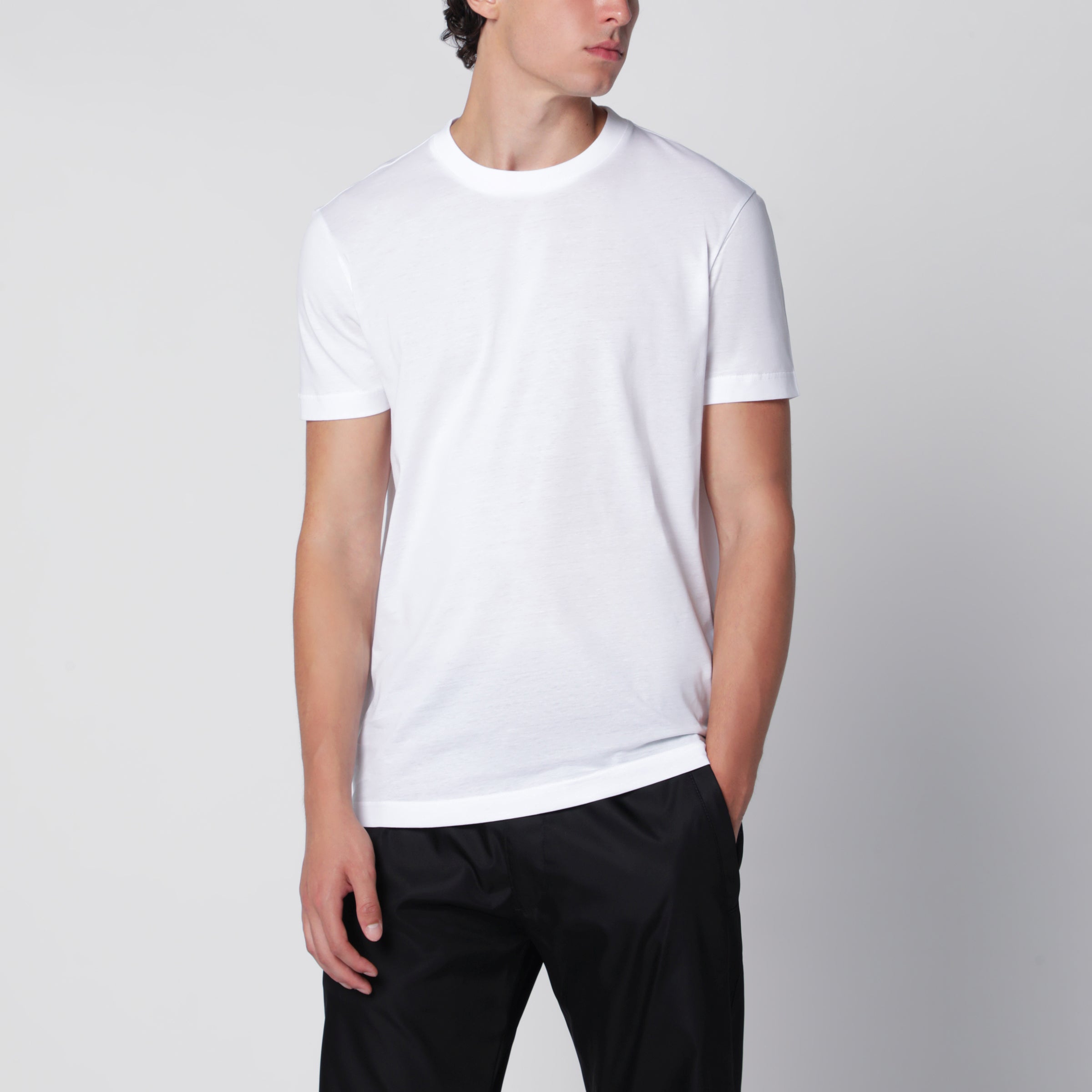 Prada Set di tre T-shirt bianche in cotone