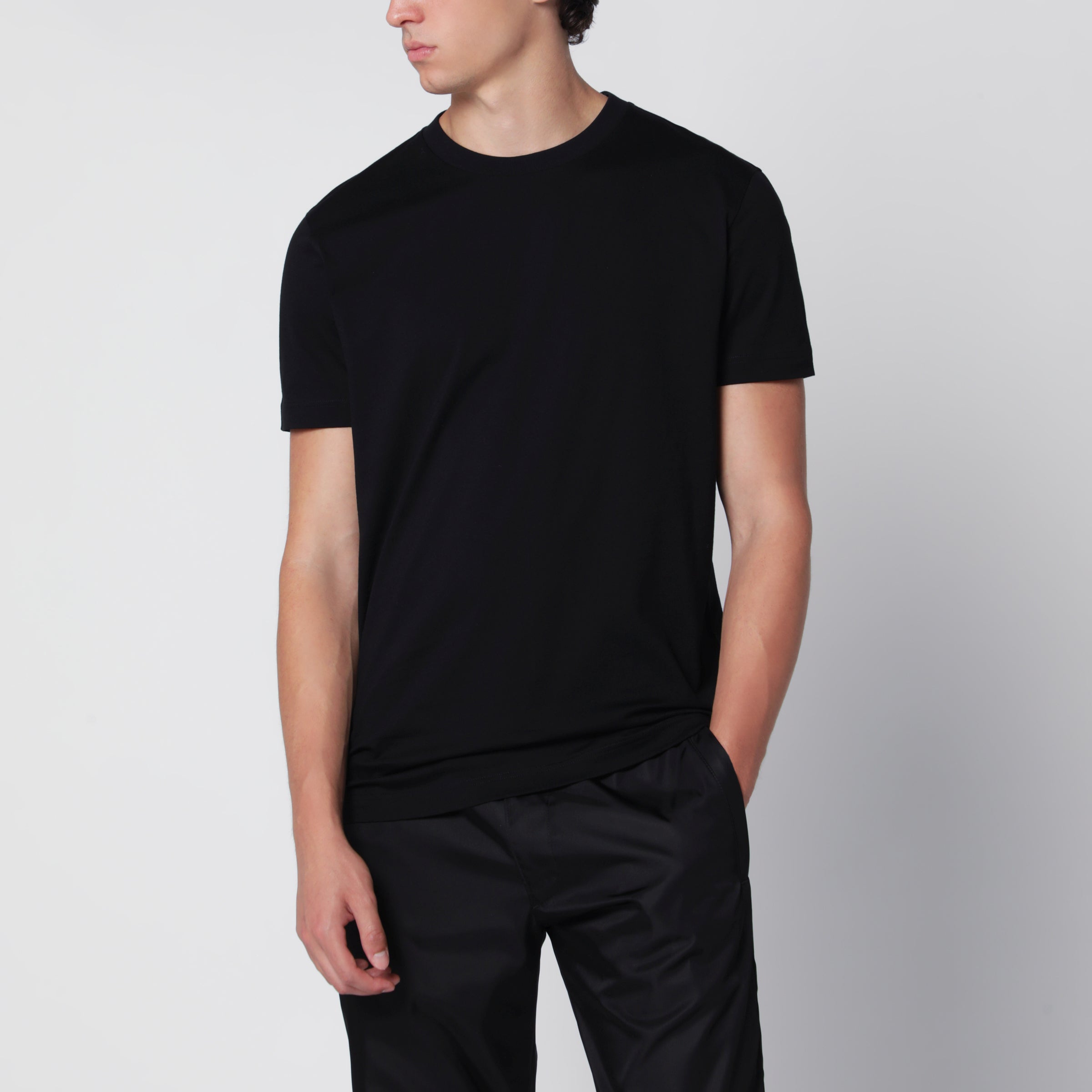 Prada Set di tre T-shirt nere in cotone