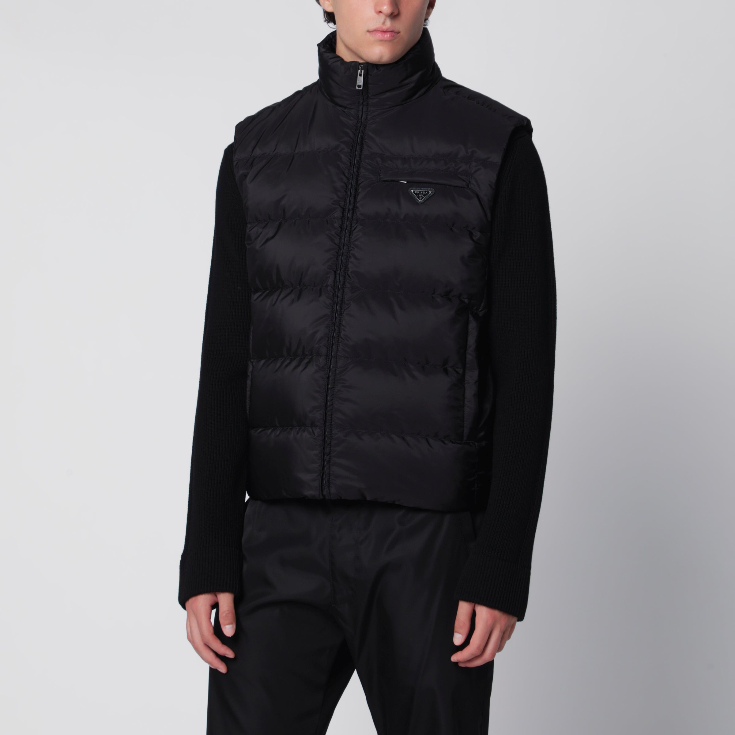 Prada Gilet imbottito nero in Re-Nylon