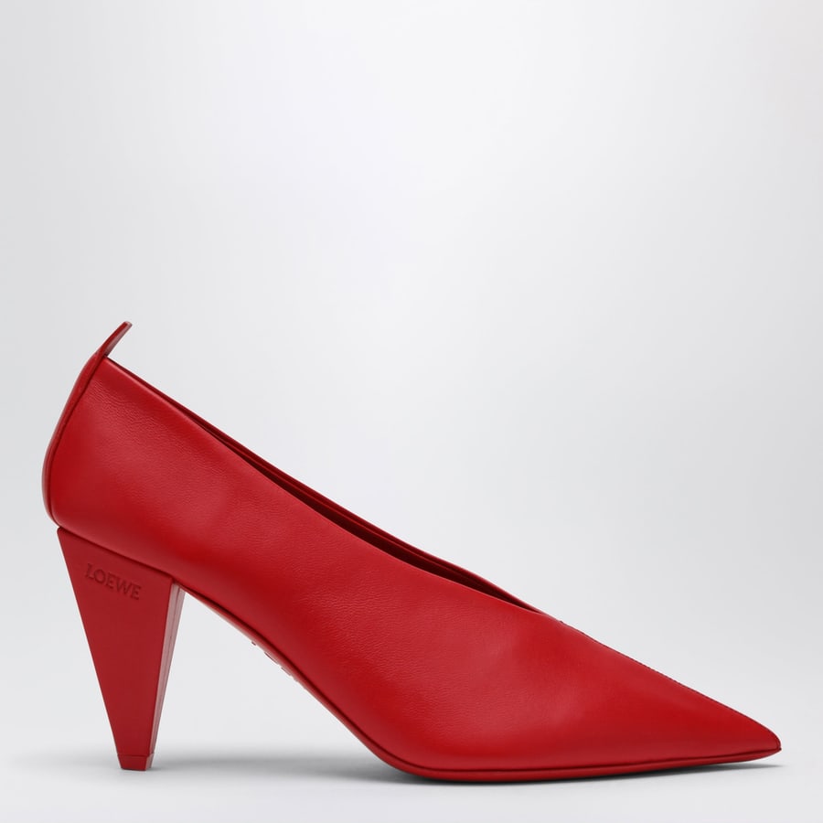Loewe Décolleté Origami Cubic rosse in pelle