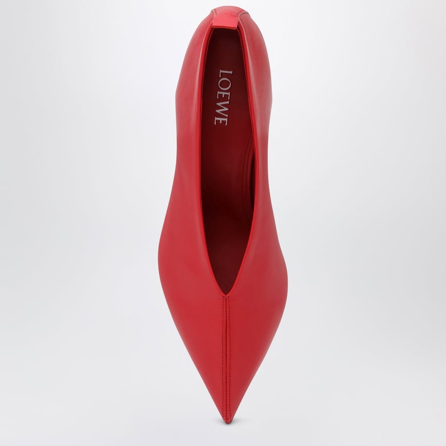 Loewe Décolleté Origami Cubic rosse in pelle, view 3