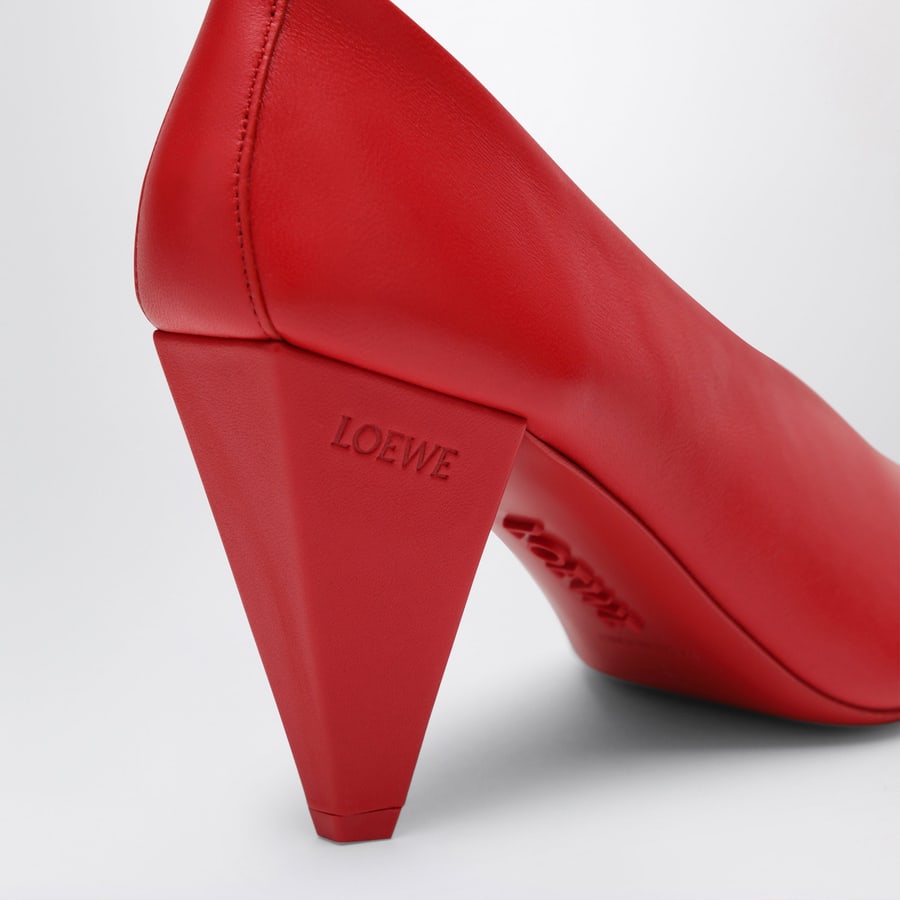 Loewe Décolleté Origami Cubic rosse in pelle, view 5