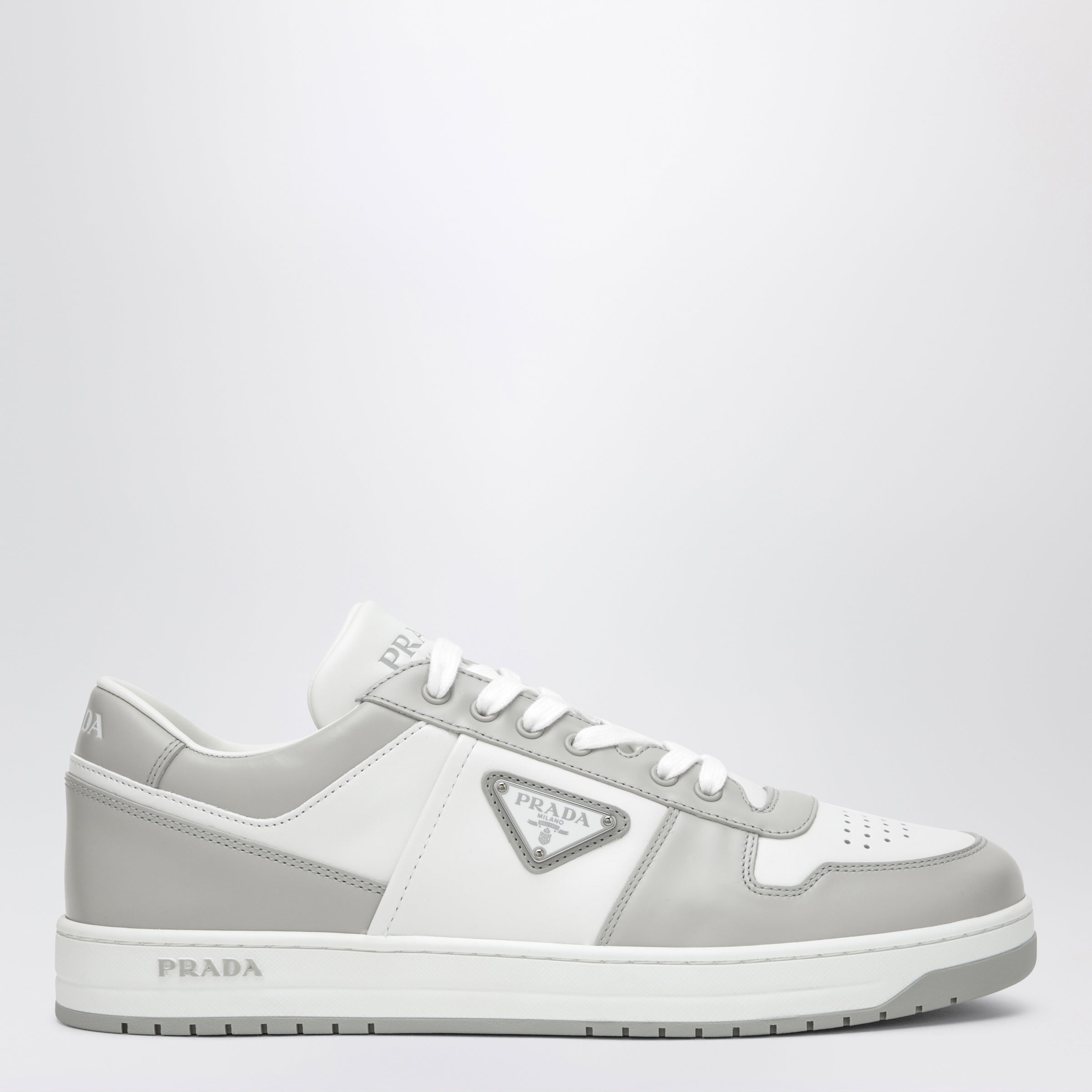 Prada Sneaker Downtown bianca/cristal in pelle