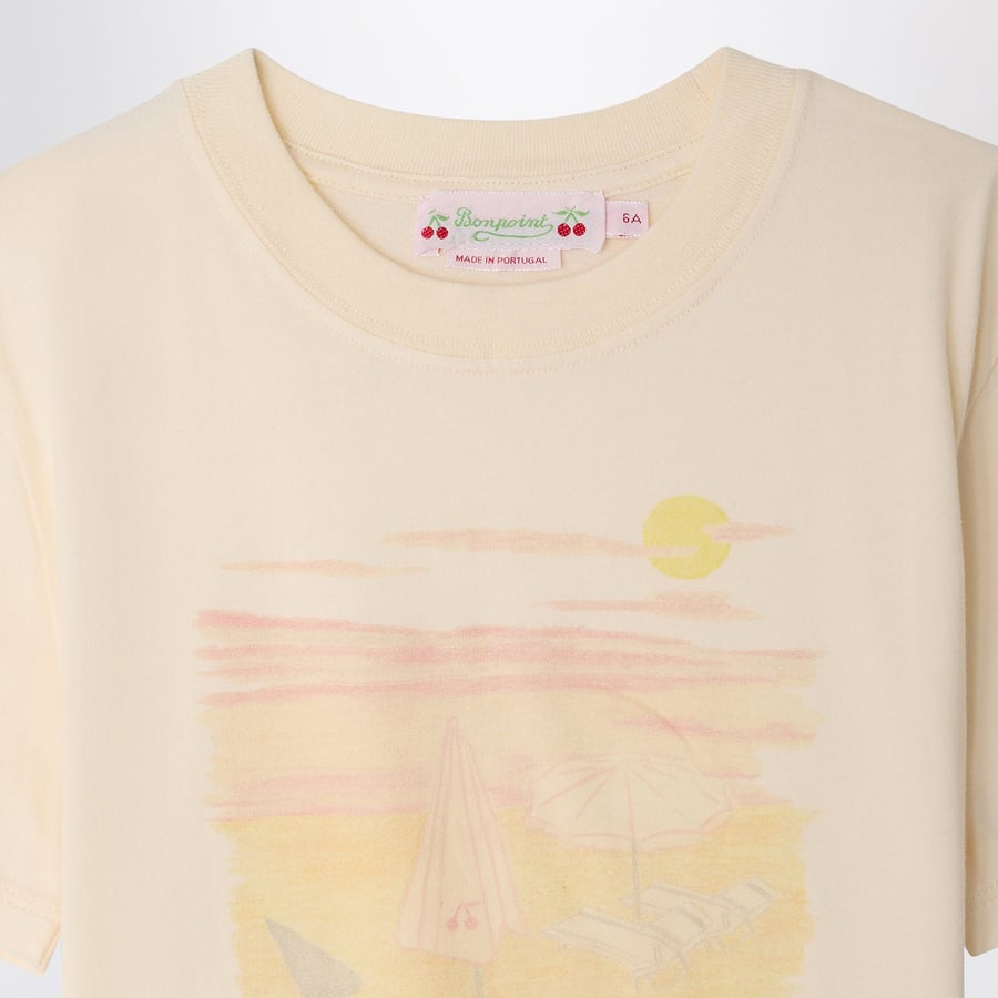 BONPOINT T-shirt Thida écru con stampa Bain de Soleil, view 3