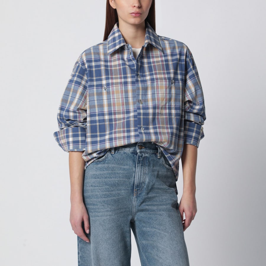 Golden Goose Camicia a quadri blu indigo