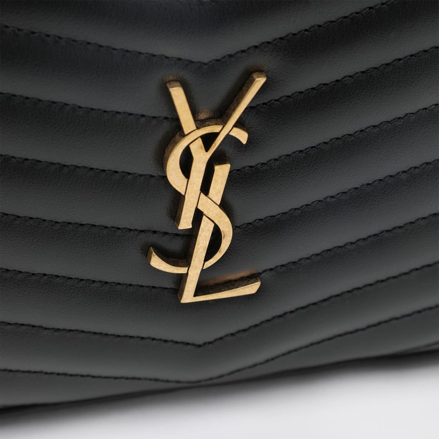 Saint Laurent Mini borsa Lou nera in pelle trapuntata, view 6
