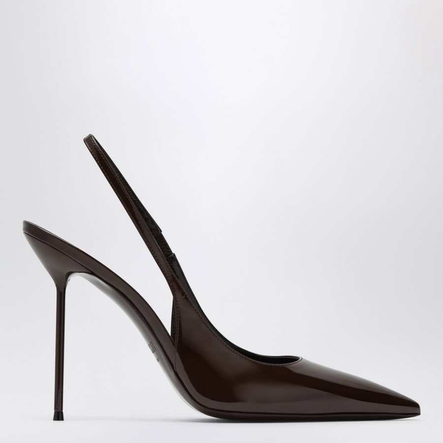 PARIS TEXAS Slingback Lidia in vernice color ebano