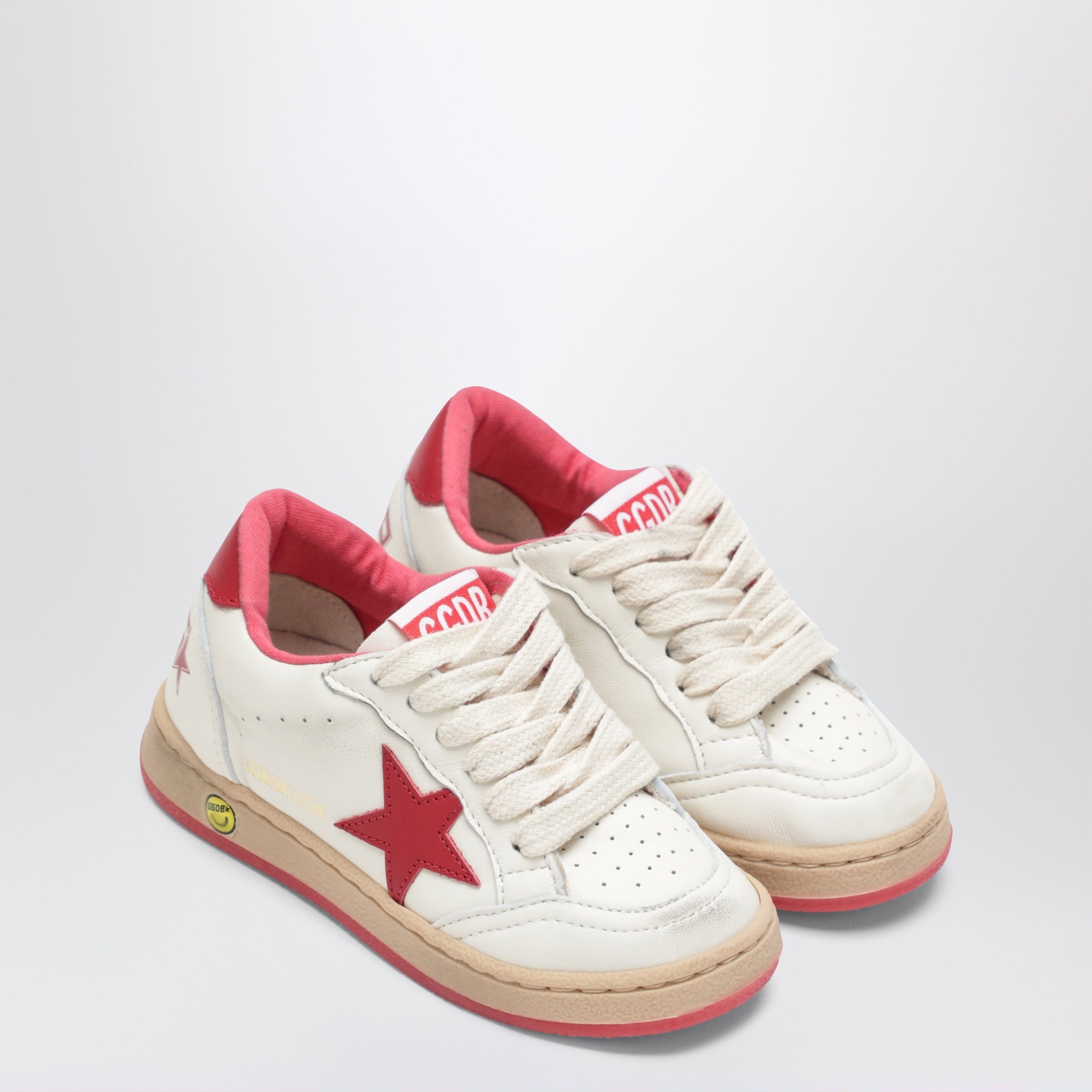 Golden Goose Sneakers Ball Star bianca/rossa, view 2