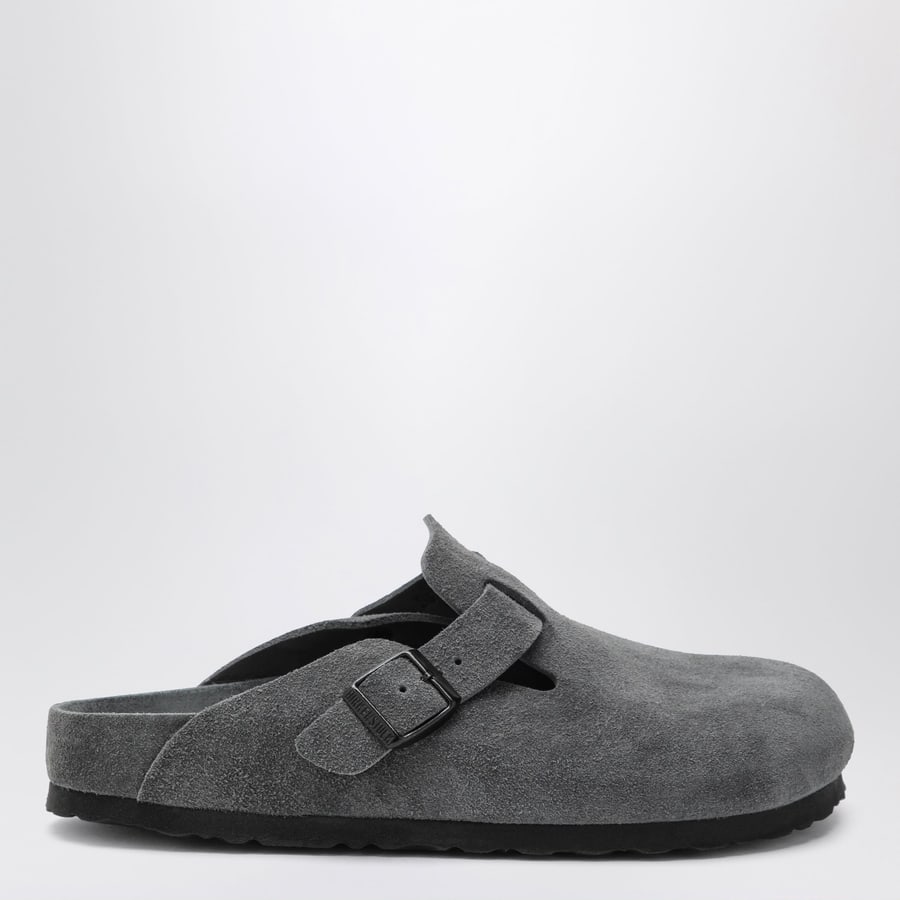 BIRKENSTOCK Sabot Boston in pelle scamosciata antracite