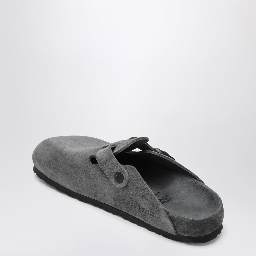 BIRKENSTOCK Sabot Boston in pelle scamosciata antracite, view 4