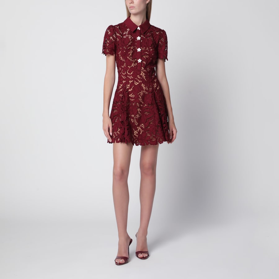 self-portrait Mini abito in pizzo bordeaux