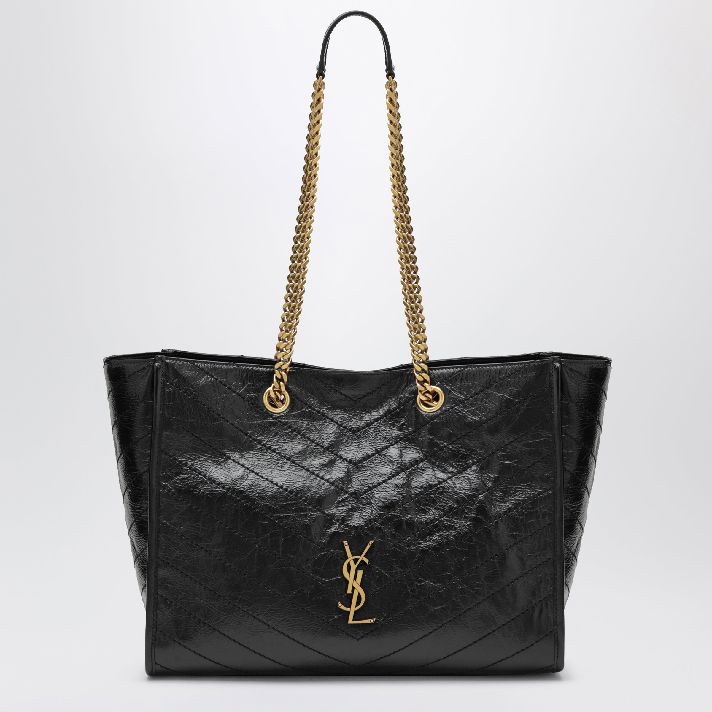 Saint Laurent Borsa shopping Niki in pelle vintage nera