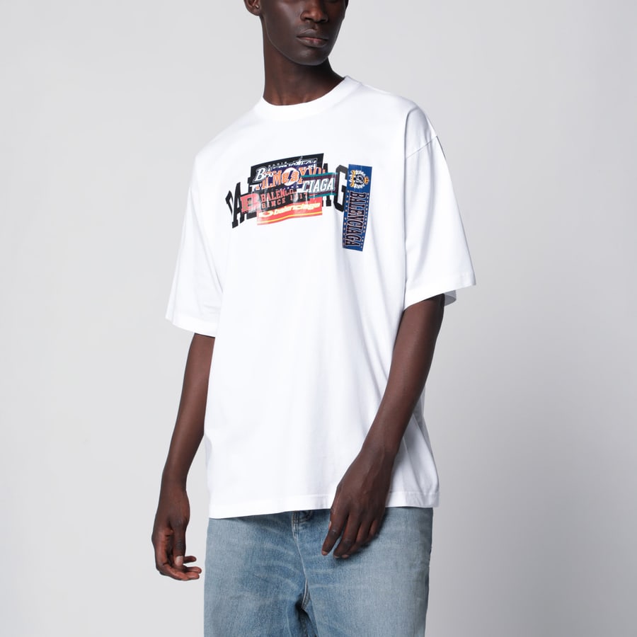 Balenciaga T-shirt Bumper Stickers in cotone bianca