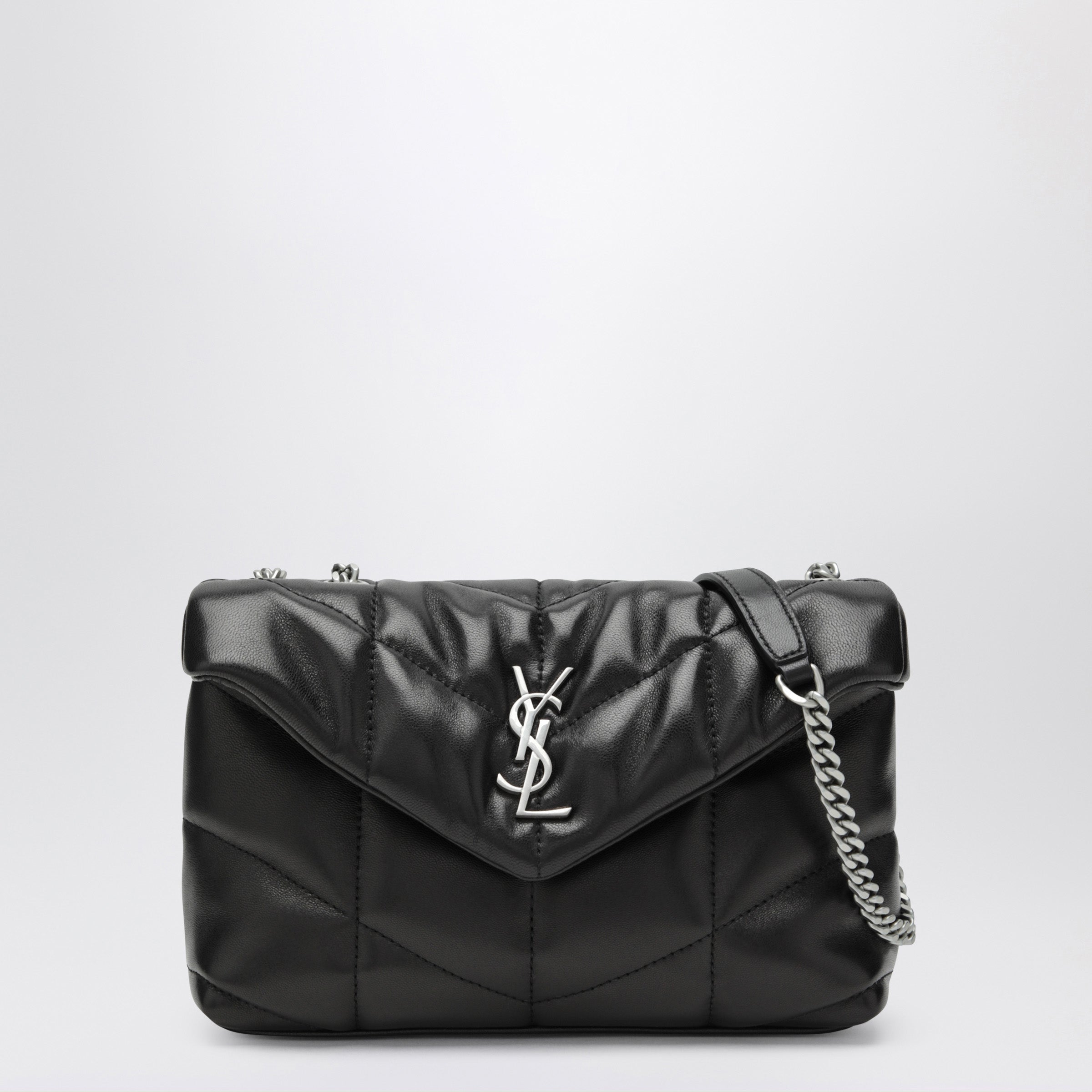 Saint Laurent Borsa Loulou puffer mini in nappa nera