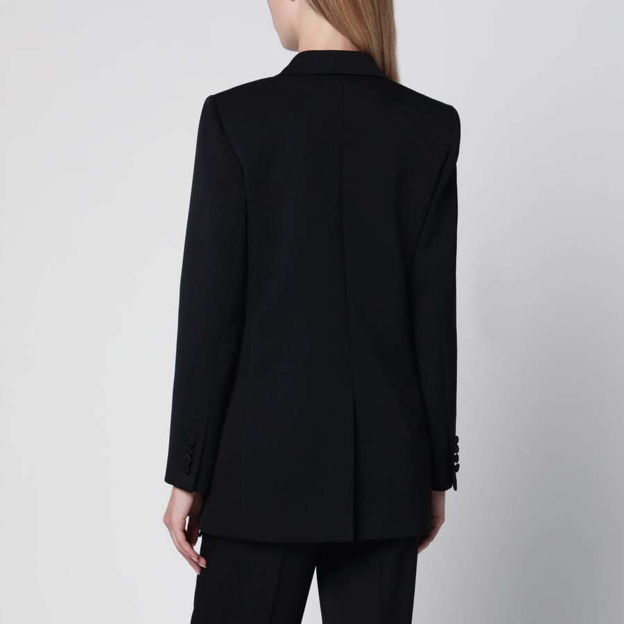 Saint Laurent Giacca doppiopetto in lana nera, view 3