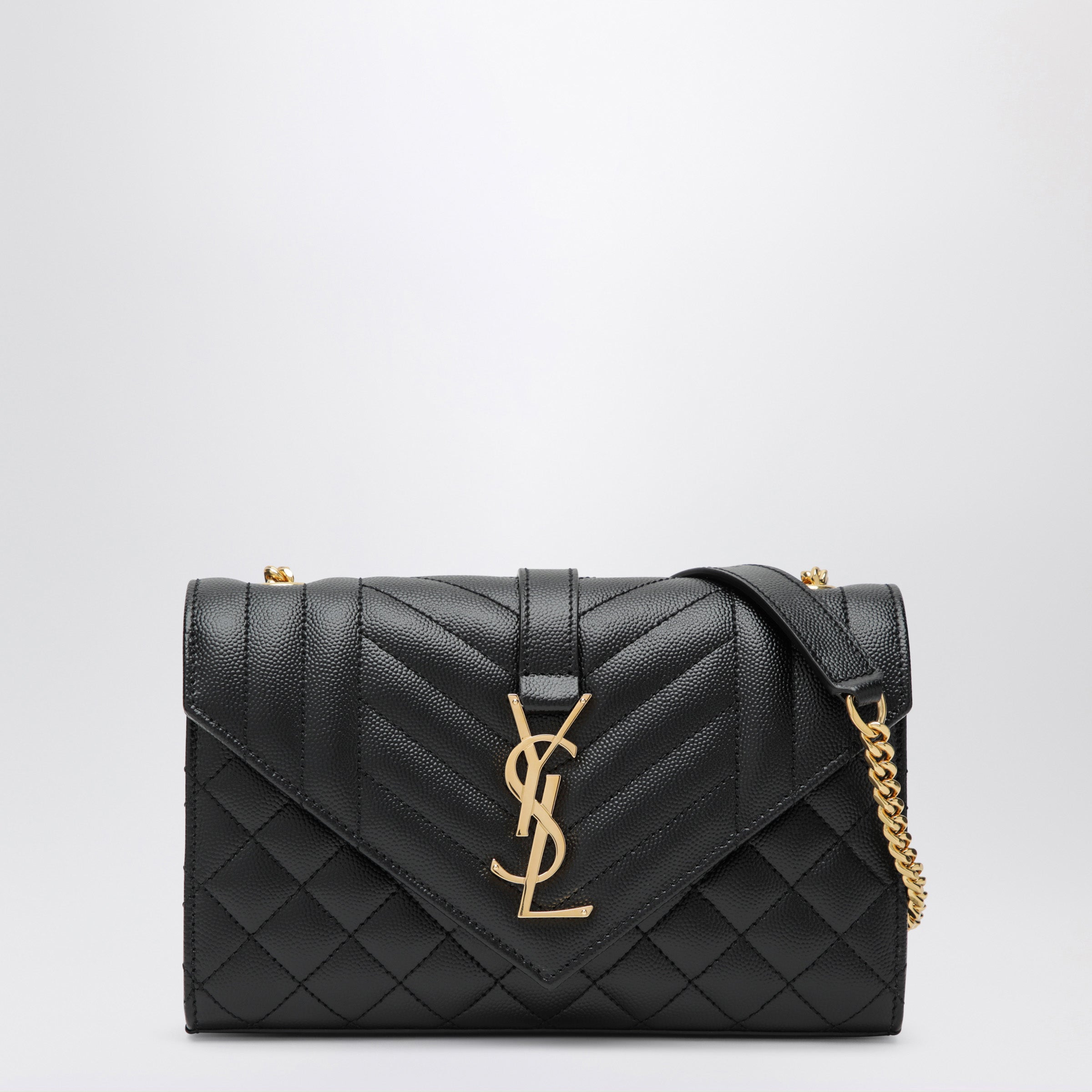 Saint Laurent Borsa a tracolla Envelope Small in pelle nera