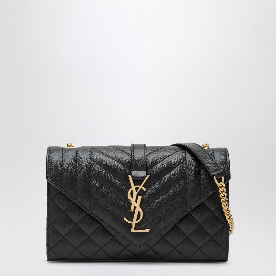 Saint Laurent Borsa a tracolla Envelope Small in pelle nera