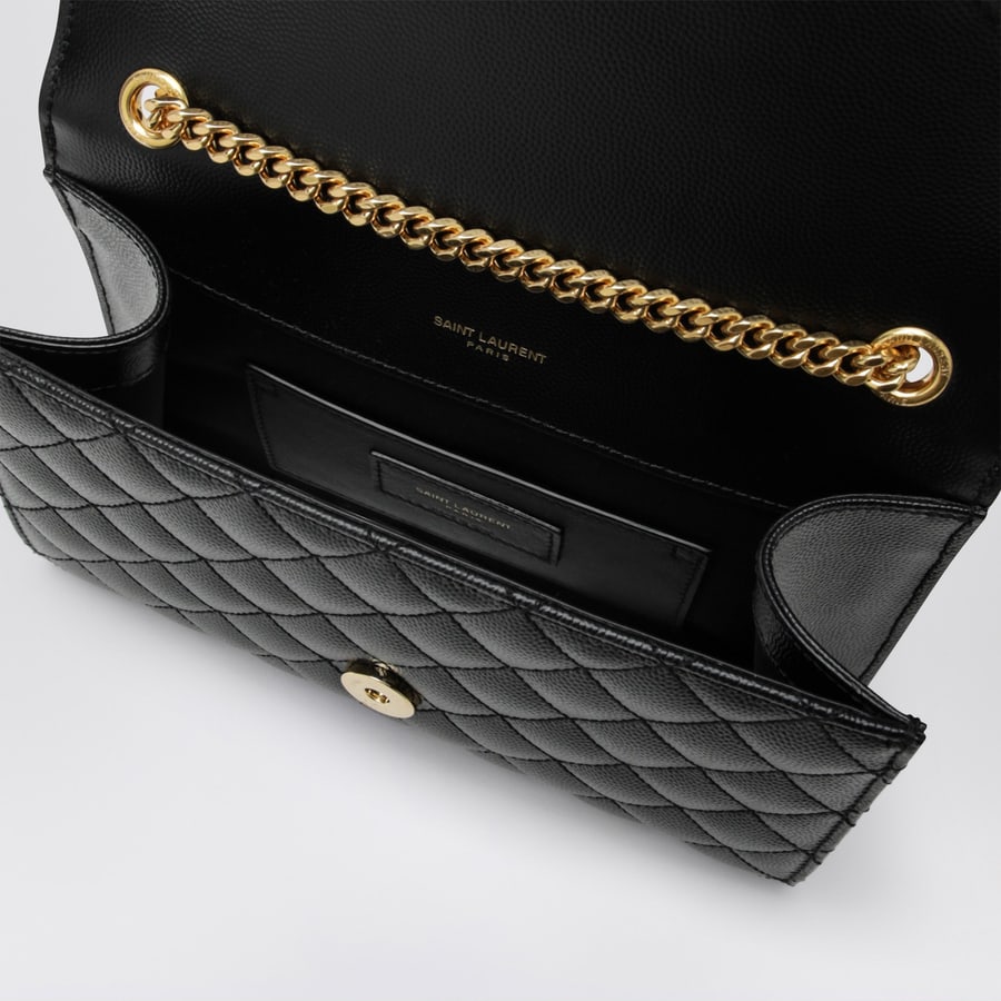 Saint Laurent Borsa a tracolla Envelope Small in pelle nera, view 5