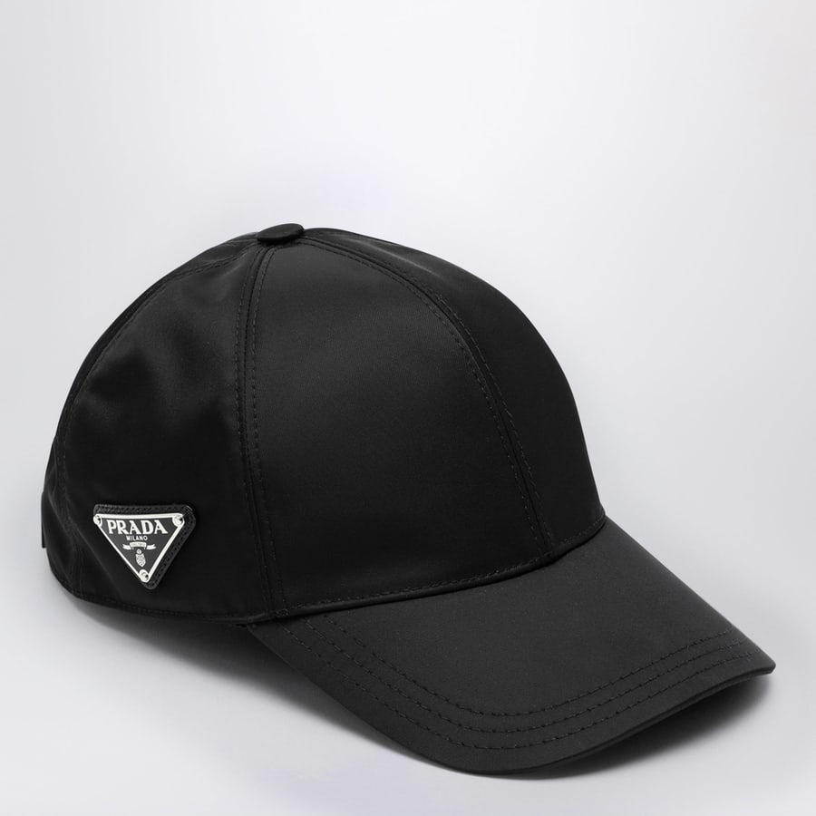 Prada Cappello da baseball nero in Re-Nylon, view 2