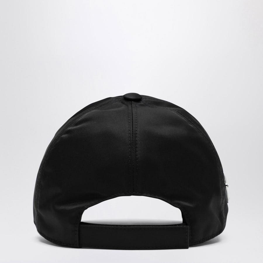 Prada Cappello da baseball nero in Re-Nylon, view 3