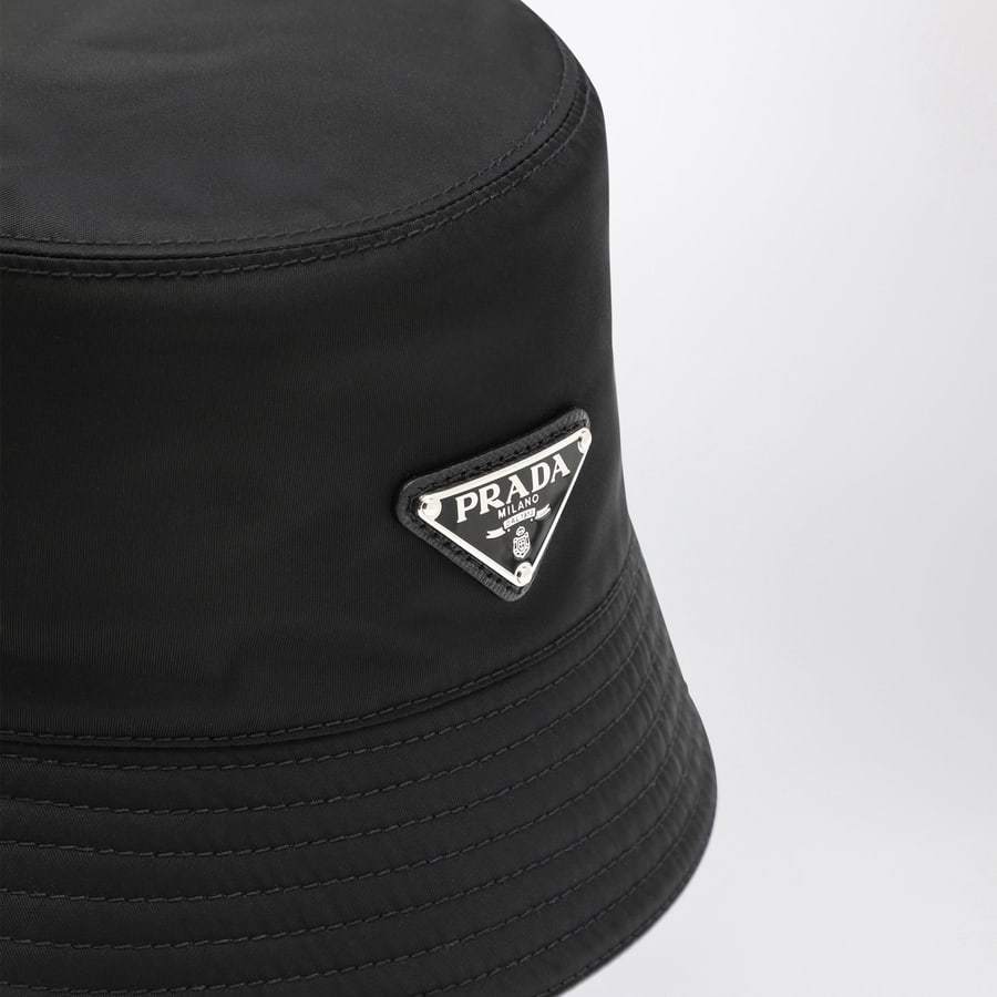Prada Cappello da pescatore nero in Re-Nylon, view 4