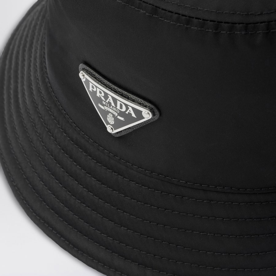 Prada Cappello da pescatore nero in Re-Nylon, view 5