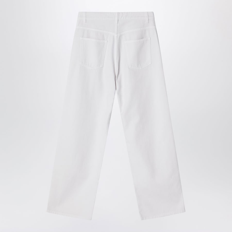 PHOEBE PHILO Jeans Drop in cotone Chalk, view 2