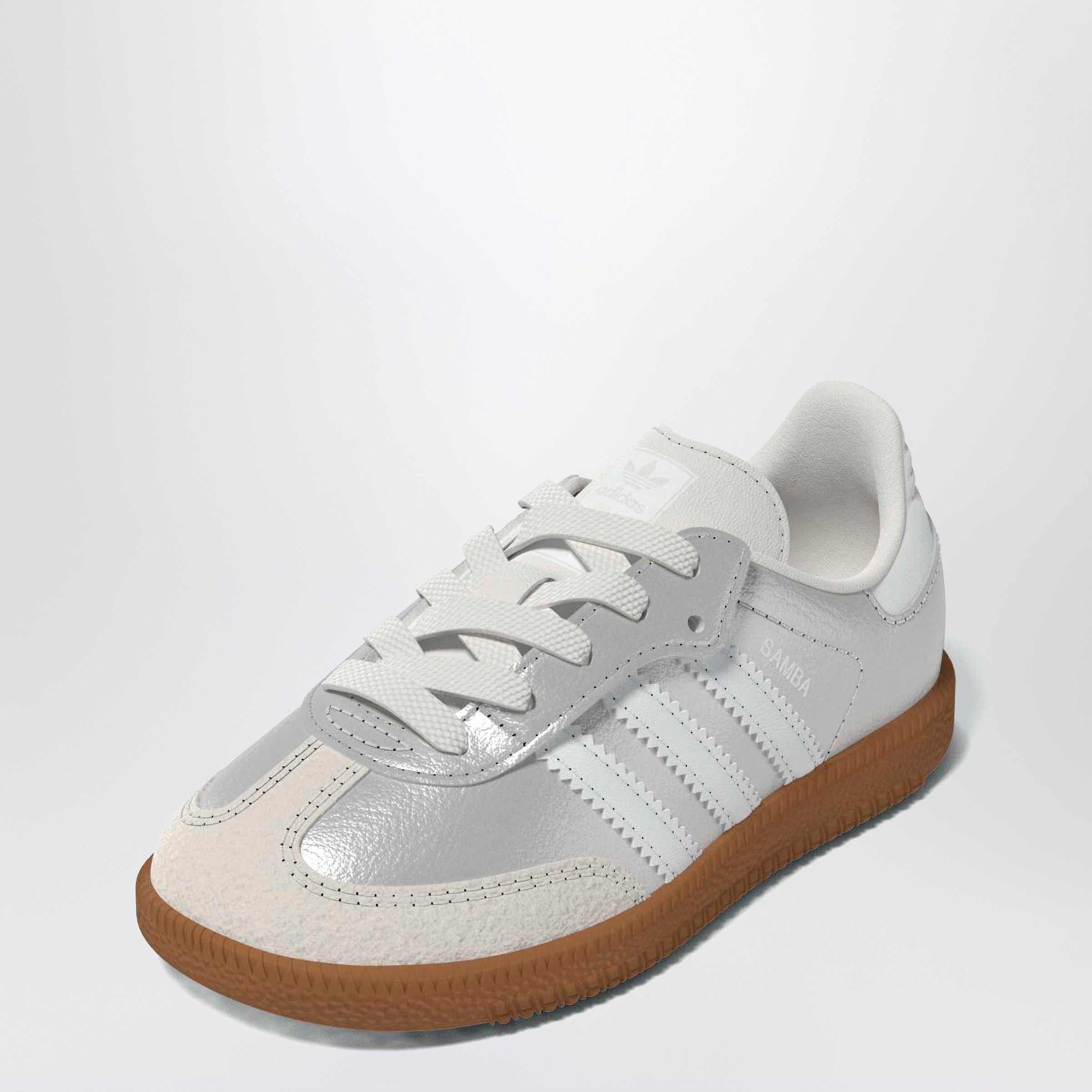 ADIDAS ORIGINALS Sneakers Samba Silver Metallic con lacci elastici, view 2