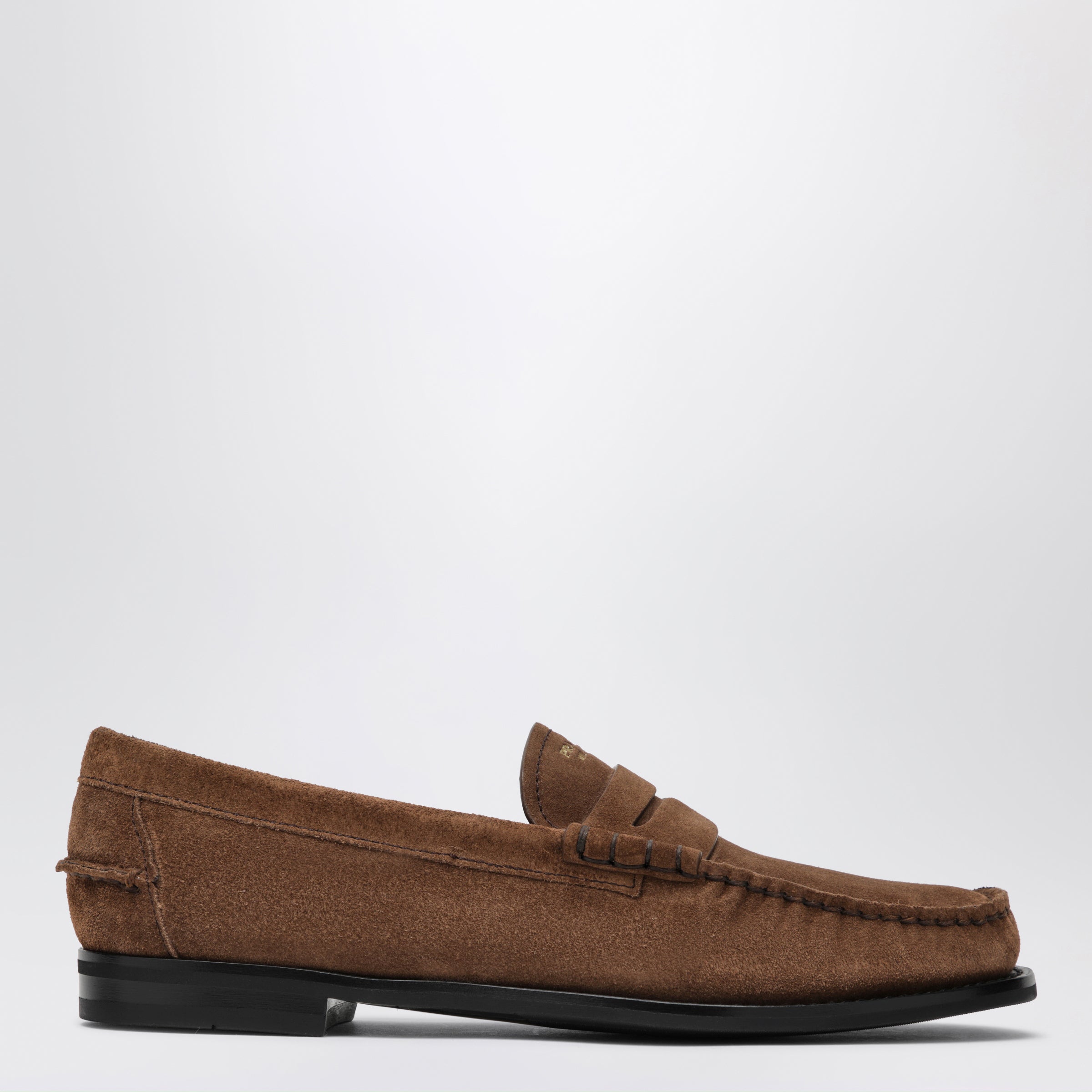 Prada Mocassini in pelle scamosciata effetto invecchiato color cacao
