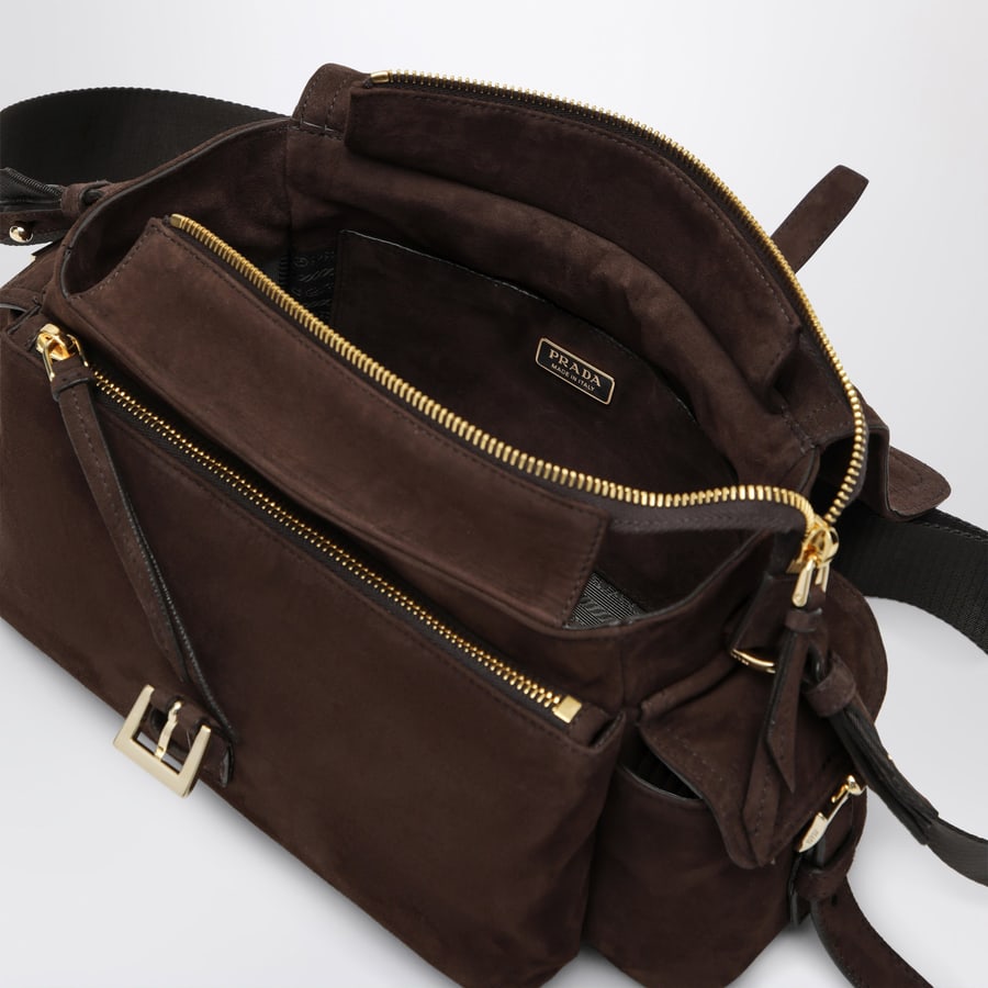 Prada Borsa a spalla Prada Explore medium moro, view 5