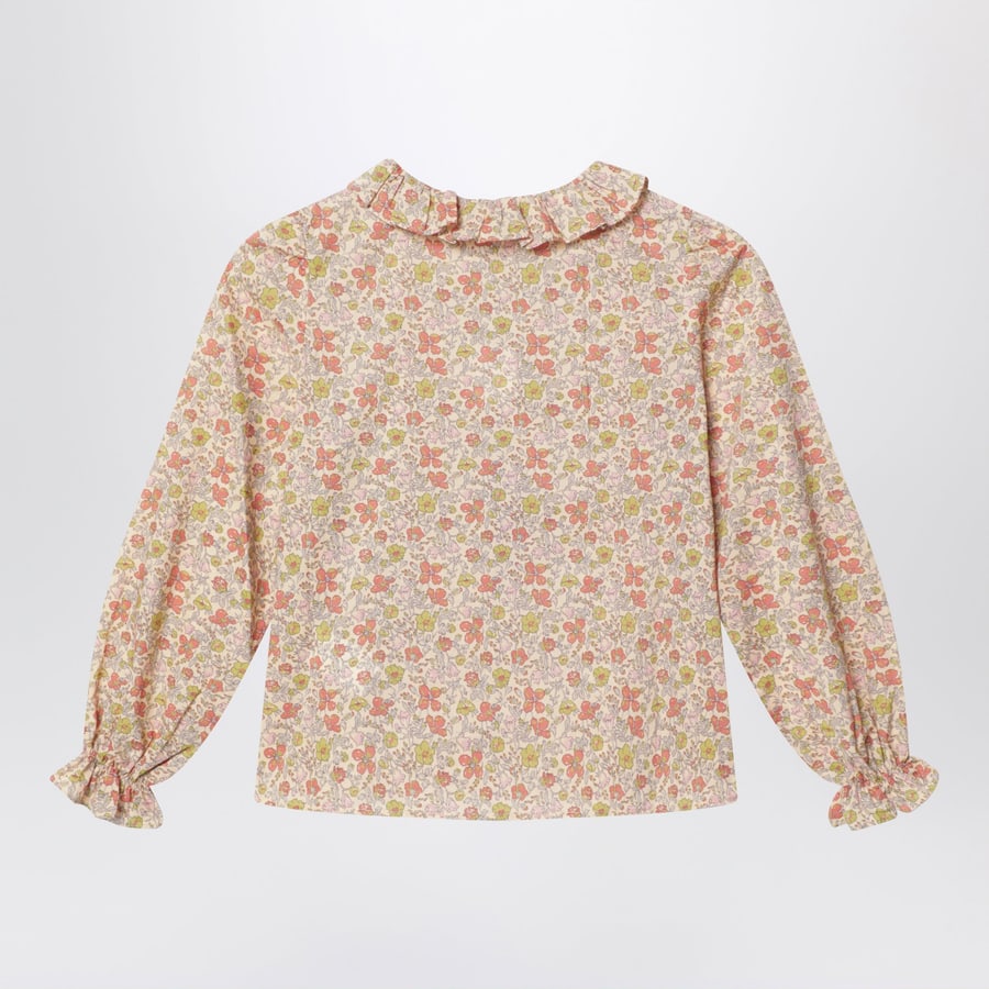 BONPOINT Camicia rosa in tessuto Liberty, view 2