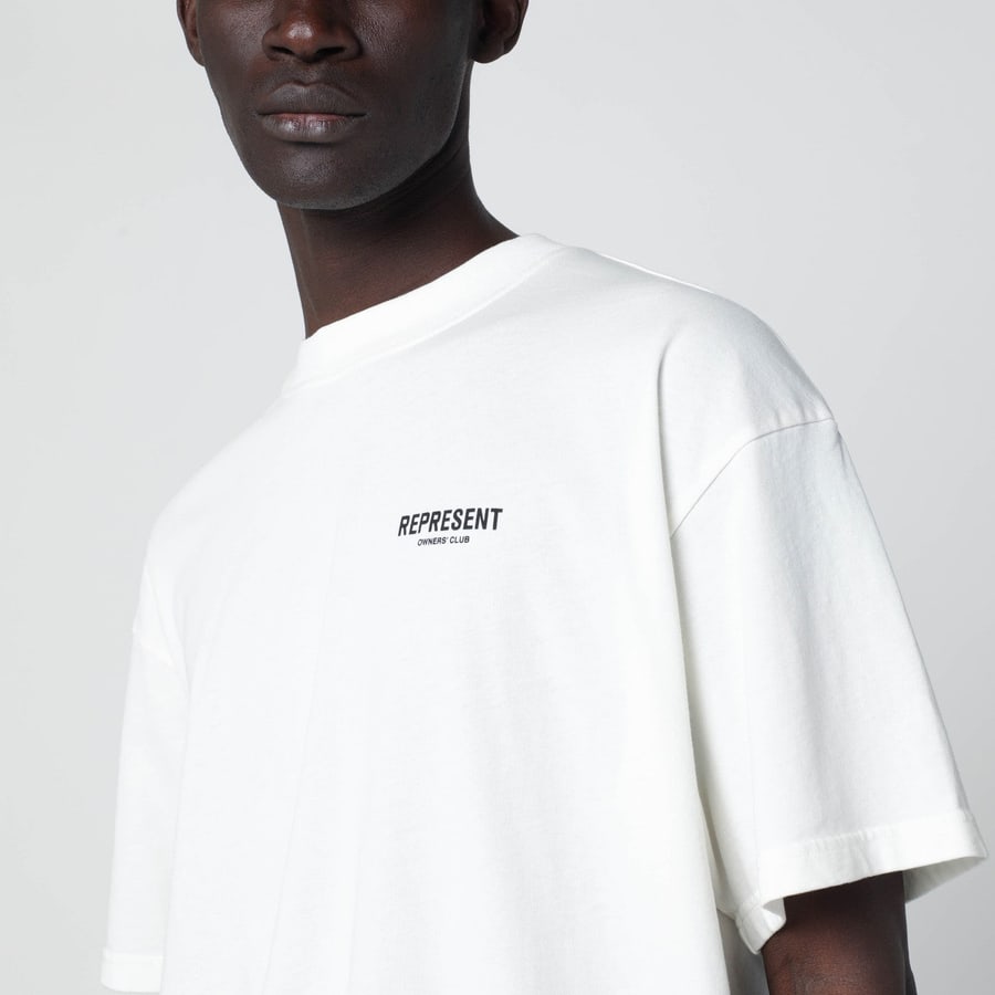 REPRESENT T-shirt bianca in cotone con logo, view 4