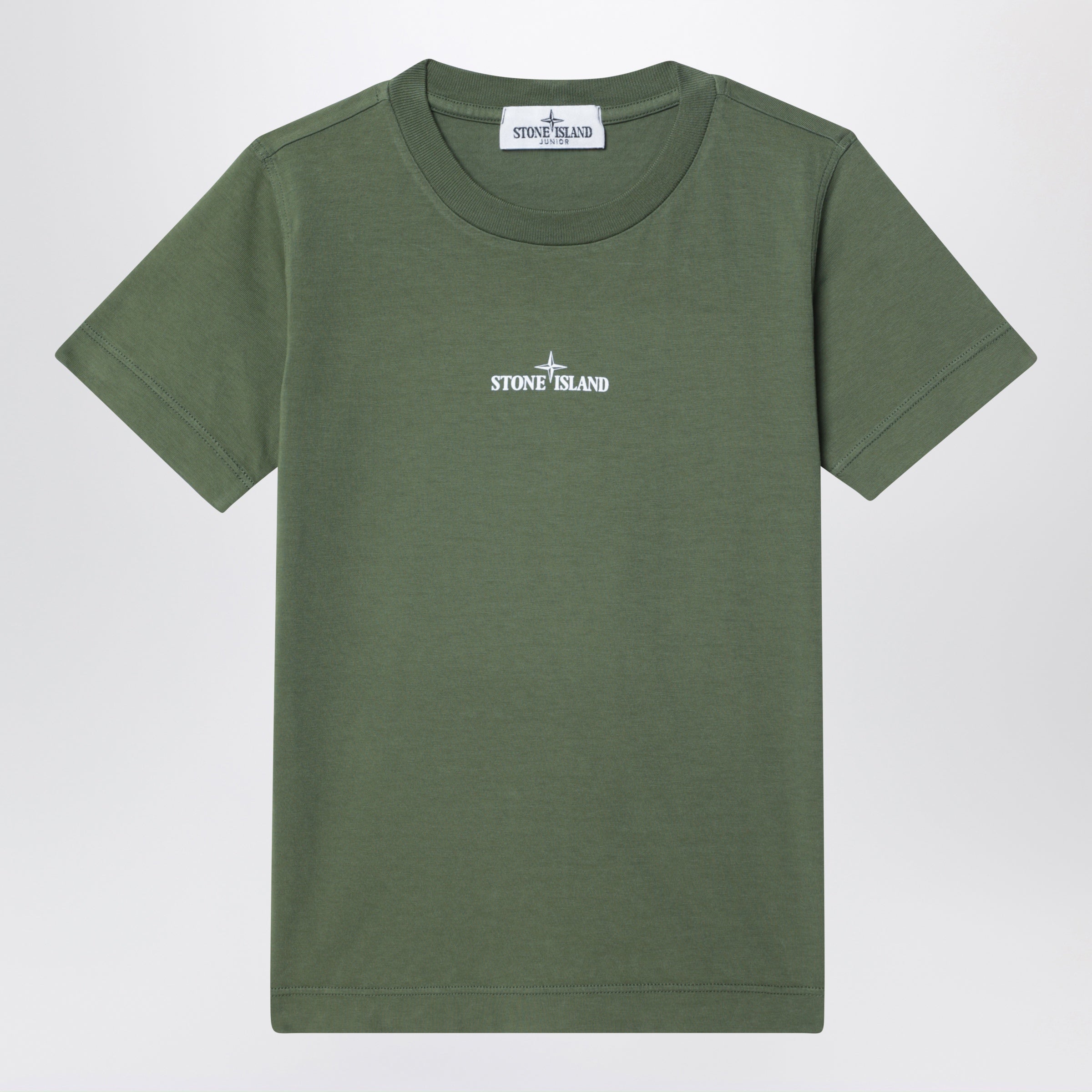 Stone Island T-shirt verde militare con stampe logo