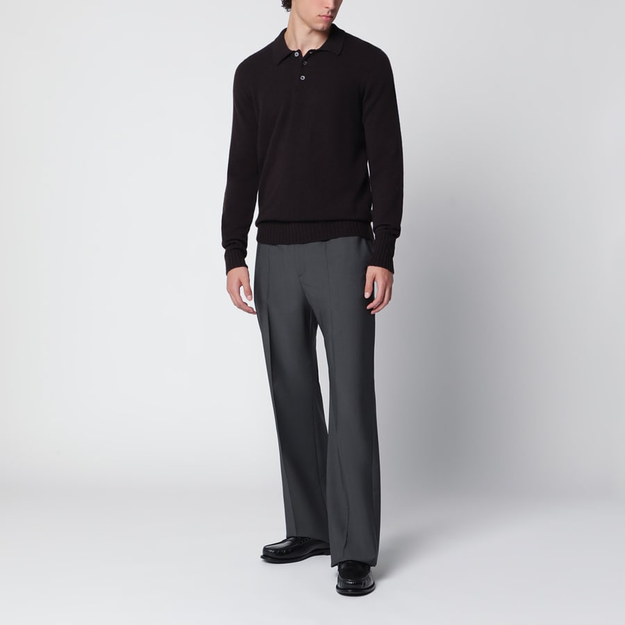 DRUMOHR Polo marrone in lana, view 2
